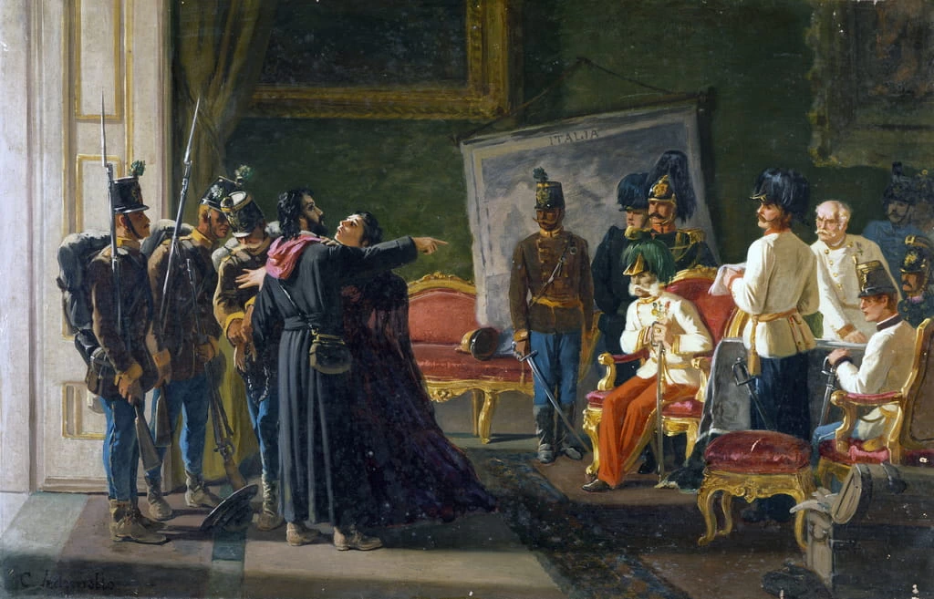 Ugo Bassi e sua sorella Carlotta a Villa Spada